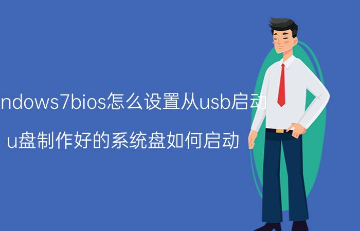 windows7bios怎么设置从usb启动 u盘制作好的系统盘如何启动？